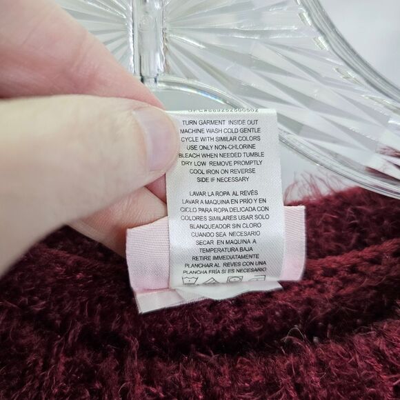 Little Lass Burgundy Knit Lace-Up Applique Sweater Size 6X - Picture 8 of 10